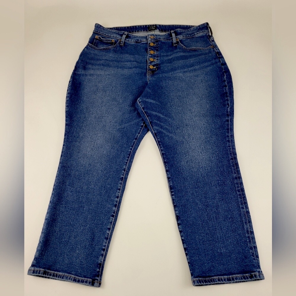 J Crew Curvy Straight Classic Blue Denim Jeans